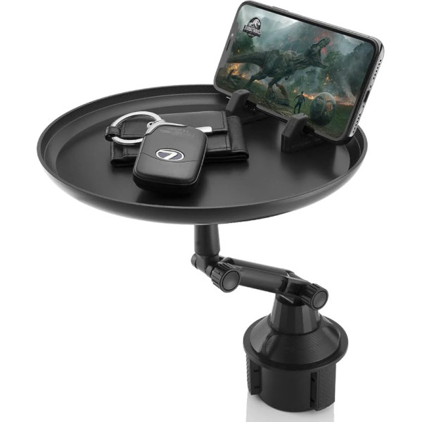 Universal Car Side Table for Car Cup Holder, Drink Holder, Can Holder, with GPS or Phone Holder