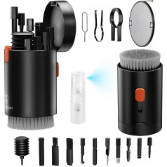 K&F Concept 20 in 1 Keyboard Cleaning Set Multifunctional for Cleaning Electronic Products such as Airpods, Keyboards, Laptop, PC Accessories, Headphones, Mobile Phones and Cameras, Black