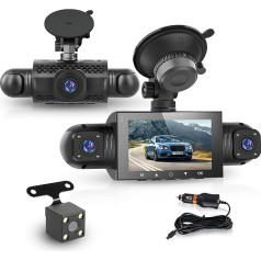 Rimoody Dash Cam Car 1080P 4 Cameras 3 Inch IPS Screen Dash Cam for Car with Night Vision, Gravity Sensor, Parking Monitoring, Loop Recording, Exposure Compensation