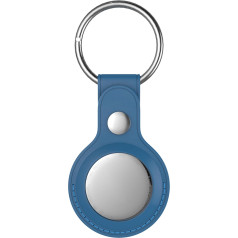 Snakehive Keychain Holder Compatible with Apple AirTag - Genuine Handmade Leather Holder for AirTag - Air Tag GPS Tracker Case - Find Your Keys, Bags, Suitcase (Blue)