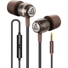 LUDOS Clamour In-Ear Headphones - Wired Earphones with Microphone and Bass, Premium Audio Quality, Memory Foam, Reinforced Cable, Headphones with Volume Control for iPhone, Apple, iPad
