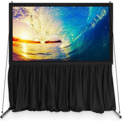 PropVue 100 Inch Projector Screen with Stand or Wall Mount - 2 in 1 Indoor Outdoor Film Screen - Premium Portable Projection Screen HD 16:9 - Metal Quick Foldable Large Frame