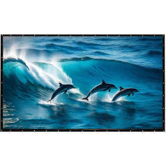 INMOZATA Foldable Projector Screen 80 x 60 Inch Wall Ceiling Projector Screen with Black PVC Backing 4:3 Aspect Ratio Matte White for Home Theatre, Theatre, School, Office, Outdoor and