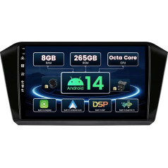 SXAUTO ¦ 8G+256G ¦ Android 13 IPS Car Radio for VW Passat B8 Magotan (2016-2020) - Wireless Carplay & Android Car - LED Camera + Mic - DAB Fast-Boot Steering Wheel 360-CAM DSP WiFi -2 DIN 10.1 Inch