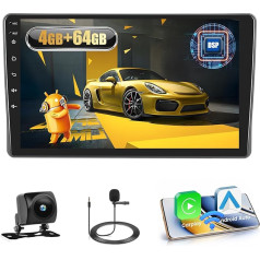 2+64G Android 13 Car Radio for Fiat Panda 2003-2012 with Wireless Carplay Android Car, 9 Inch Screen Car Radio with Bluetooth/WiFi/GPS/Reversing Camera/FM/RDS/SWC