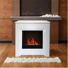 Dstephanesing Bioethanol Fireplace, Ecological Fireplace, Smokeless Fire, Heating with Ethanol, Made in Italy, 96 x 35 x 96 cm, White