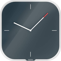 Leitz Cosy Series Glass Wall Clock Velvet Grey 90170089 32 x 32 x 5 cm