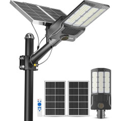 Ofuray Of-10000 W Solar Street Light for Outdoors, 6500 K LED Solar Spotlight for Outdoor Use with Remote Control, IP67 Waterproof Path Light, 2 Modes Lamp, Outdoor Solar Light for Streets, Yards