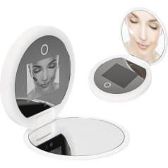 Compact Mirror with UV Camera, Intelligent Makeup Mirror with Magnification, Compact Mirror, Foldable Illuminated Makeup Mirror, Cosmetic Mirror for Testing Sunscreens and Makeup