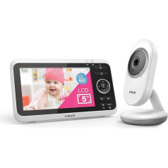 VTech Baby monitor VM350 - Video Baby Monitor with Moving Camera - Clear Sound, LCD Colour Screen and Night Vision Function - With Intercom Function, Lullabies and Sounds