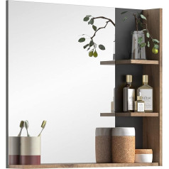 X12B8719 Mason Wall Mirror Bathroom Mirror with Shelf 79 x 73 x 14 cm