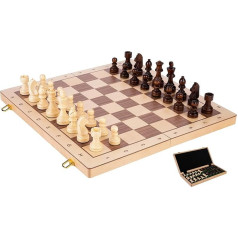 Engelhart - 151206 - Large Birch Wood Chess Game - Walnut and Maple Veneer - Foldable - Dimensions: 45 x 45 x 5.5 cm - King - 90 mm - Boxes 50 mm - Weight Parts