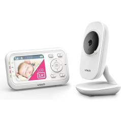 Vtech Baby Monitor VM3255 - Video Baby Monitor with Movable Camera - Clear Sound, 2.8 Inch LCD Colour Screen and Night Vision Function - With Intercom Function, Lullabies and Sounds