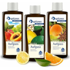Fruity Sauna Infusion: Fruit Fantasy, Pomegranate & Fig, Grapefruit (3x190ml) from Spitzner
