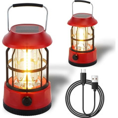 TRIROCKS Set of 2 LED Camping Lanterns Dimmable Rechargeable Lantern IPX3 Waterproof Portable Emergency Lights Outdoor Camping Lights for Camping Home Power Outage Hurricane Hiking (Red)