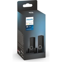 Philips Hue Secure Smart Home Contact Sensor Pack of 2 for Doors and Windows, Easy Installation, Smart Home Security and Light Control with Only One App Bridge Required, Black