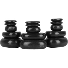 Massage Stone, Set of 20 Natural Basalt Hot Stone Massage for Massaging the Whole Body, Massage Stone for Spa, Wellness and Relaxation