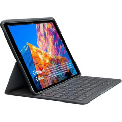 Logitech SLIM FOLIO iPad Air (3rd generation) Keyboard Case with integrated wireless keyboard (Model: A2152, A2123, A2153, A2154), German QWERTY layout - Graphite