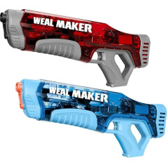 Artcool Electric Water Gun, Fast Automatic Suction Power, 220+ Continuous Water Gun, Range 7-9 m, Powerful and Waterproof Water Pistols IP67 for Adults (Red + Blue)