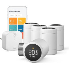 tado ° Smart Radiator Thermostat X 5 Pack - Starter Kit with Bridge X Heating Control via App and Smart Speaker (Alexa, Siri, Google Assistant), Energy Saving, DIY Installation, Matter & Thread