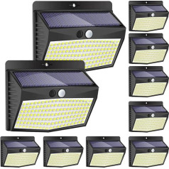Solar Lights for Outdoor Use with Motion Sensor, Pack of 10, 138 LED, 3 Modes, 270° Solar Motion Sensor, Outdoor, Solar Outdoor Light with Motion Sensor, Solar Light with Motion Sensor, Wall Light, Garden