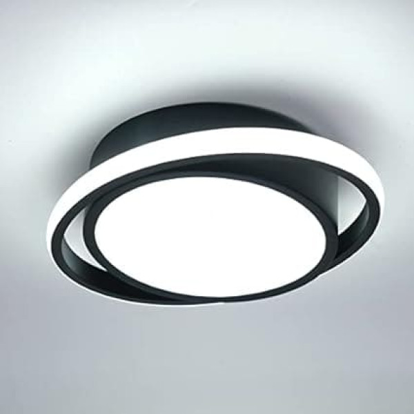 30 W LED Ceiling Light Corridor LED Ceiling Lights for Stairs Entrance Attic 6000 K Cool White Light Indoor Lighting (Black, 28 cm)