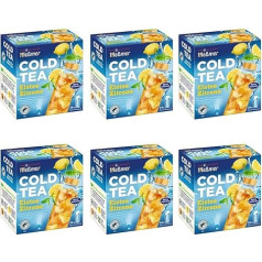 Meßmer Cold Tea Iced Tea Lemon | 6 x 14 Pyramid Bags Value Pack | For Water Bottle | No Sugar | No Calories | Alternative to Sugary Drinks such as Lemonade or Juice