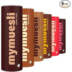 mymuesli 6 Chocolate Mix Organic Cereal (6 x 575 g) with Chocolate, Super Choc, Choco Brownie, Choco Banana, Berry White Choc and Raspberry Dark Choc - Without Palm Oil