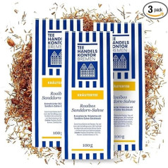 High Quality Rooibos Tea Loose | Elegant Loose Redbush Tea | 3 x 100 g Loose Rooibos Tea | Rooibos Sea Buckthorn Cream | TEE HANDELSKONTOR BREMEN