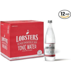 Lobsters - Tonic Water - 12 x 0.5 l - Extra Dry and Classic - Refreshing with Subtle Bitterness Thanks to Quinine, Made in Austria, Sugar Reduced & No Dyes, Perfect for Cocktail Mix, Gin Tonic