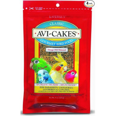 Avi-Cakes Gourmet Bird Food- for Parakeets, Cockatiels, Lovebirds & Conures - 8 oz (4 p)