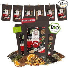Tea Advent Calendar 2024 Organic Tea Gift for Women and Men - Made with Love by People with Disabilities | Fair | 24 x 10 g Loose Tea in Christmas Calendar