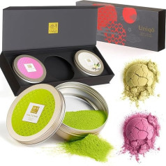 Tea Uniqo Matcha Powder Set with Pink Matcha, Vanilla Matcha and Matcha Pure, Tea Gift Set with Dragon Fruit Powder and Matcha Latte Powder