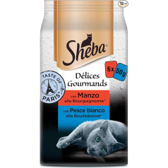 SHEBA Délices Gourmands Fresh Bags 6 x 50g (Pack of 12) - Taste of Paris