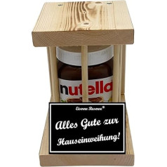 Nutella - Notfall Reserve - Holzstäbe - Alles Gute zur Hauseinweihung - Hauseinweihung Geschenk - Die Nutella Geschenkidee mit Holz für Männer und Frauen