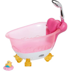 BABY born 831908 Bath with Light and Sound Effects and Real Water and Duck Doll Accessories for Dolls up to 43 cm, Multi-Coloured