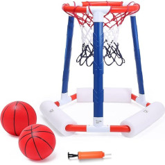 EagleStone Pool Basketball Hoop, Toddler Basketball Hoop for Children and Adults with 2 Pool Balls and Pump, Floating Inflatable Basketball Games