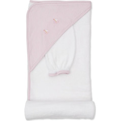 Kissy Kissy Baby Girls Saturday Regatta White with Pink Towel and Glove Pink One Size
