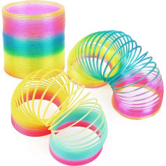 THE TWIDDLERS 12 Large Rainbow Spirals - Stair Hopper Toy for Girls and Boys - Children's Birthday Party Bags