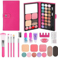 Aomig Children's Make-Up Set, 12 Pieces, Washable Cosmetic for Children, Safe Non-Toxic Children's Make-Up Set, Girls, Make-Up Toy, Halloween, Christmas, Birthday Gifts for Girls 5-12 Years