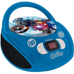 Lexibook Marvel The Avengers Iron ManBoombox CD player, AUX input jack, AC operation or battery, blue / black, RCD108AV_10