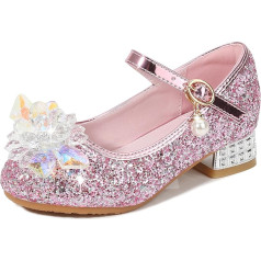 Eleasica Girls' Shoes for Fancy Dress Sandals Frozen Closed Toe Children's Princess Shoes Birthday Carnival Christmas Ballerinas Cinderella Block Heel Abrasion Resistant