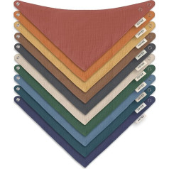 Artee Baby and Toddler Bandana Drool Bib Made from 100% Muslin Cotton Each in Size S or Size M, Set of 4 or 10