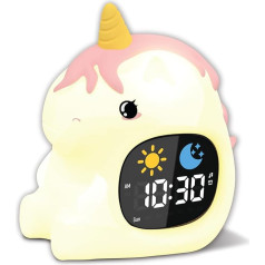 Cuties Sleep Trainer Alarm Clock with LED Night Light - Rainbow Unicorn