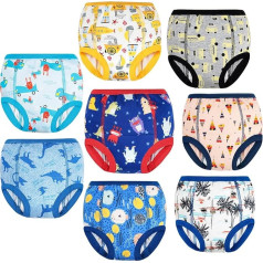 Hubbmx MooMoo Baby 8 Packs Potty Training Pants Cotton Absorbent Training Underwear for Toddlers Boys and Girls 2T-7T Boys, Boys