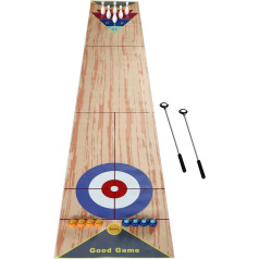 3 in 1 Shuffleboard Bowling Curling Spiel, Familienspiel - Shuffleboard Tabelletop Spiele Eisstockschießen Brettspiel für Zuhause, Party