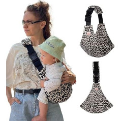 Baby Sling Baby Toddler Carrier, Baby Carrier Cloth, Baby Hip Carrier, 9 Months to 48 Months, 100% Cotton, Soft Baby Carrier, Umarhea Leopard Sling