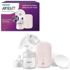 Philips Avent Electric Breast Pump SCF395/11 Single Pump, Flexible Silicone Cushion, Natural Bottle, Quiet Motor, Pink