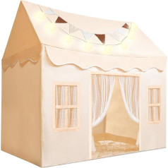 SYNCFUN Children's Indoor Tent with Mat and Lights, Children's Tent, Children's Playhouse, 51 x 35 x 52 Inches, Play Tent for Toddlers, 3-13 Years, Children's Room, Birthday Gift for Boys and Girls