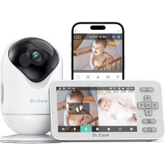 Dr.Care VistaView Lite Smart WiFi Baby Monitor with Camera Baby Monitor - 4 Inch 720P Screen, 1080P Camera, App Control, Motion Alarm, Night Vision, 3000 mAh Battery, 2-Way Audio, Multi-User, 390 m